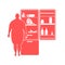 Fat man stands at the fridge full of food. Harmful eating habits