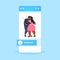 Fat obese couple dancing together overweight african american man woman embracing weight loss obesity concept smartphone