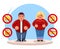 Fat people diet character beauty figure body lose overweight health refusal junk food flat cartoon design vector