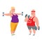 Fat people fitness gym vector