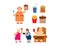 Fat people vector flat silhouette icons