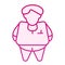 Fat person flat icon. Obesity pink icons in trendy flat style. Fat man gradient style design, designed for web and app