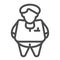 Fat person line icon. Obesity vector illustration isolated on white. Fat man outline style design, designed for web and