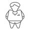 Fat person thin line icon. Obesity vector illustration isolated on white. Fat man outline style design, designed for web