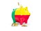 Fat piggy bank with flag of benin