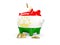 Fat piggy bank with flag of tajikistan