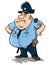 Fat policeman standing guard