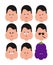 Fat set emotion avatar. sad and angry face. guilty and sleeping.
