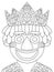 Fat Tuesday cartoon king coloring page vector