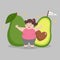 Fat woman love avocado good fat Ketogenic Diet weight loss