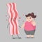 Fat woman love bacon