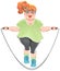 Fat woman skipping rope