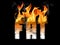 Fat word burning in fire text weight loss fitness concepts
