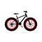 Fatbike, fat bike Detailed bicycle with thick tires. Hobby. Flat style Vector Illustration