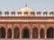 FATEPHUR SIKRI, INDIA- MARCH, 27, 2019: colonnade and domed canopies of jama masjid mosque