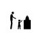 father with baby collect toy icon. Element of a happy family icon. Premium quality graphic design icon. Signs and symbols collecti