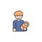 father with baby colored icon. Element of family icon for mobile concept and web apps. Colored father with baby icon can be used f