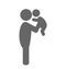 Father and baby pictogram flat icon isolated on white