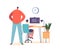 Father Character Watch Over Son Computer Use Monitoring Activity And Ensuring Safe Browsing, Vector Illustration