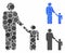 Father child Composition Icon of Circle Dots