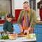 Father and child cooking