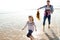 Father with Children on Beach