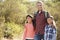 Father And Children Hiking In Countryside