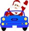 Father Christmas driving car