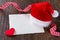 Father Christmas hat card heart