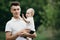 Father and daughter family outdoor portrait