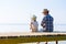 Father and daughter fishing