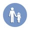 father and daughter holding hands icon in badge style. One of Family collection icon can be used for UI, UX