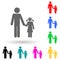 father and daughter holding hands multi color style icon. Simple glyph, flat vector of family icons for ui and ux, website or