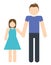Father and daughter icon. Avatar Family design. Vector graphic