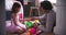 Father And Daughter Playing With Toys In Bedroom