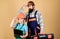 Father and daughter in workshop. Bearded man with little girl. construction worker assistant. Builder or carpenter