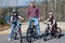 Father and Daughters Bike Riders