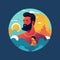 Father Day illustrations depict dads taking care of their children. Concept of fatherhood, parenting, and childhood in flat design