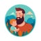 Father Day illustrations depict dads taking care of their children. Concept of fatherhood, parenting, and childhood in flat design