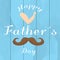 Father day poster with a muscle arm and moustache