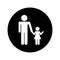 Father figure with daughter silhouette isolated icon