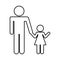 Father figure with daughter silhouette isolated icon