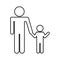 Father figure with son silhouette isolated icon