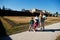 Father with four kids at Lednice park, Czech Republic