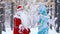 Father Frost and Snow Maiden are happy to see the gifts