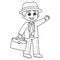 Father Holding Briefcase Isolated Coloring Page