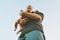 Father holding infant baby family lifestyle dad and child