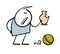 Father holds broken vase in his hand. Vector illustration of careless ball game. Child playing football and broke decor