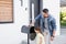 father hugging daughter near empty mailbox