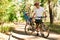 Father and little son on bike